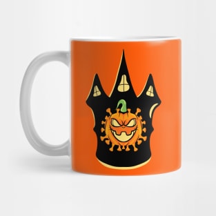 Halloween castile with pumkin virus Mug